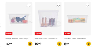 1+1 gratis op alle opbergboxen bij de Hema