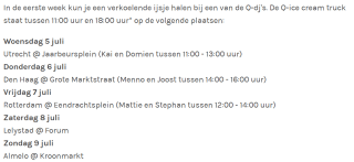 Gratis IJsjes proeven bij de Q-Music Ice Cream Truck