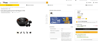 KROM KALL Auriculares in-Ear gaming estéreo por 10,40€ socios (10,95€ no socios)