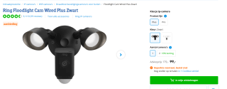 Ring Floodlight Cam Wired Plus - Zwart voor €99 bij Coolblue