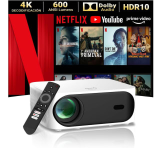 Smart Proyector TV con 1080P FHD Nativo 600 ANSI WiFi6 Bluetooth 5.2 por solo 119,99€