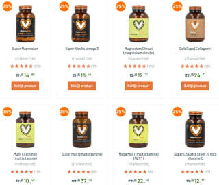 25% korting op eigen merk bij Vitaminstore