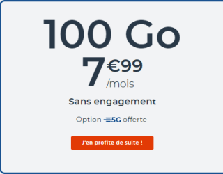 Forfait mobile Cdiscount Mobile Appels/SMS/MMS illimité + 100 Go de DATA à 7,99€/mois