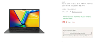 Portátil Asus Vivobook Go 15 E1504FA-BQ204W por 479€