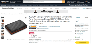 Portefeuille Homme en Cuir Véritable TEEHON® Classique à 10,82€