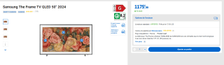 TV 50" Samsung The Frame TQ50LS03D (2024) à 1.175,99€