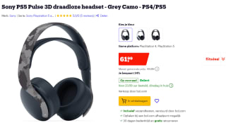 Sony PULSE 3D Wireless Headset (Grey Camo) voor €61,99 bij Bol.com