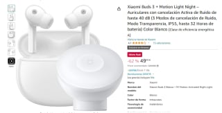 Auriculares Xiaomi Buds 3 + Motion Light Night por 49,99€