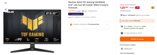 Monitor ASUS TUF Gaming VG249Q3A 23.8" LED Fast IPS FullHD 180Hz FreeSync Premium por 129€