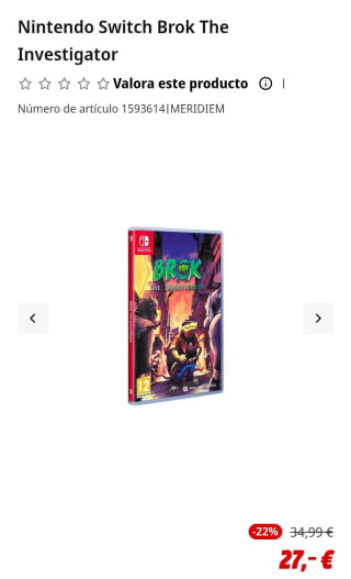 Brok the Investigator Nintendo Switch por 27€.