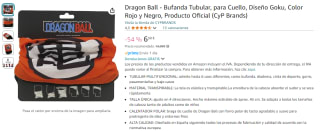 Dragon Ball Bufanda Tubular diseño Goku por 6,50€