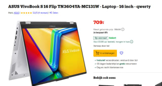 ASUS VivoBook S 16 Flip TN3604YA-MC131W 2-in-1 Laptop voor €709 bij Bol