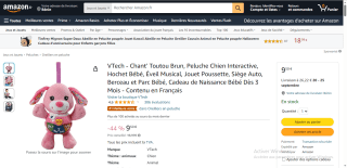 Peluche Chien interactive VTech à 9,50€