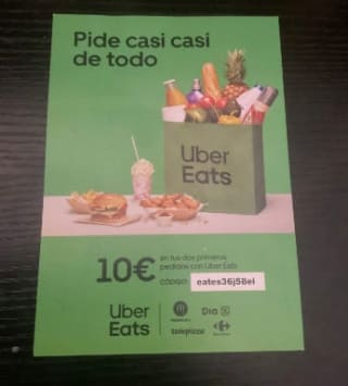 Descuento de 10€ en Uber Eates
