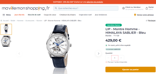 Montre Homme LIP Himalaya Sablier - Bleu à 429€