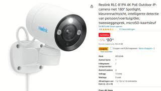 Reolink RLC-81PA 8MP 4K PoE Spotlight Bullet Camera voor €54,99 bij Amazon