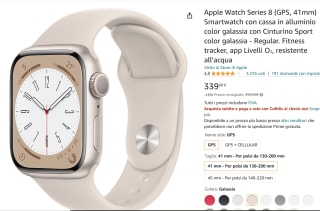 Apple Watch Series 8 41mm voor €336,22 bij Amazon