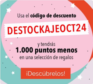 1000 Puntos menos en una selección de regalos (102 regalos disponibles) hastal 27 octubre