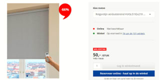 Tot 75% korting op verduisterend elektrische rolgordijnen bij Jysk