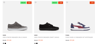 20% korting op alle sneakers bij Ziengs