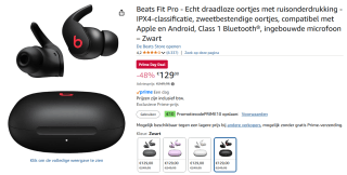 Apple Beats Fit Pro voor €119 dmv code met Amazon prime