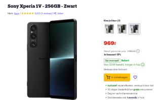 Sony Xperia 1V 256GB voor €969 bij Bol
