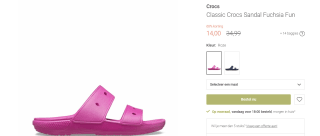Crocs Classic Sandal Fuchsia Fun voor €14 bij The Little Green Bag