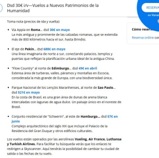 Vuelos a Nuevos Patrimonios de la Humanidad desde 30€ i/V
