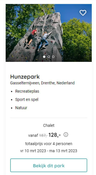 Weekend in maart voor €128 bij Roompot Hunzepark in Gasselternijveen