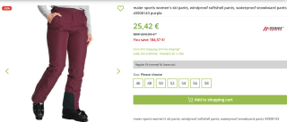 Maier Sports gewatteerde Skibroek voor €25,42 bij outlet46