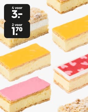 HEMA tompoucen 2 voor €1,70, 4 voor €3.-