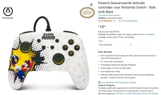PowerA Enhanced Wired Controller for Nintendo Switch - Mario Bob-omb Blast - Controller - Nintendo Switch voor €14,99 bij Amazon