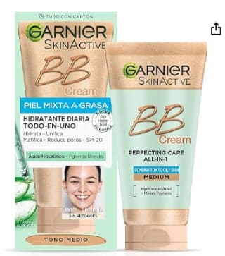 Garnier Bb Cream Matificante Para Pieles Mixtas A Grasas, Con Spf 25, Ácido Hialuróico. Por 6,80€