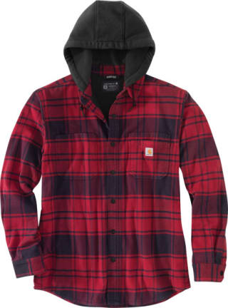Veste en flanelle doublée polaire, chemise à capuche Carhartt Jac Oxblood différentes couleurs / Jacket Flannel Fleece hooded à 57,99€