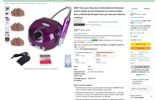 Lima de uñas Profesional Acrilico Pulidor con 6 Brocas y 300 bandas por solo 31,79€