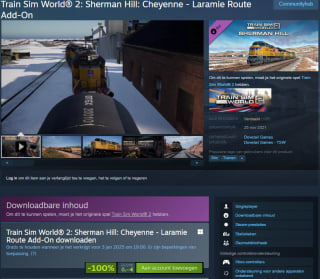Train Sim World 2 DLC: Sherman Hill Cheyenne Laramie Route add-on gratis bij Steam
