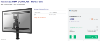 Neomounts by Newstar FPMA-D1200BLACK Monitorbeugel voor €59 bij Azerty