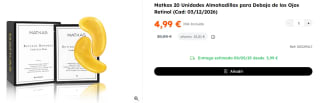 Matkas 20 Unidades Almohadillas para Debajo de los Ojos Retinol por 4.99€