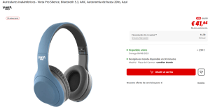 Auriculares de diadema Silence de Vieta Pro con Bluetooth 5.3, micrófono integrado por 41.64€