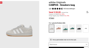 adidas Originals Campus 00s sneakers ecru/wit voor €65,95 bij Zalando