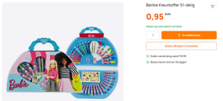 Barbie Tekenkoffer 51-delig voor €0,95 bij Intertoys