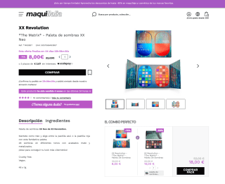 Paleta XX Revolution The Matrix de sombras XX Neo por solo 8€