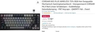 Corsair K65 Plus Wireless, gaming toetsenbord voor €119 bij Amazon