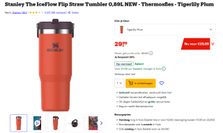 Stanley The IceFlow Flip Straw Tumbler 0,89L NEW - Thermosfles - Tigerlily Plum voor €29,99 bij Bol.