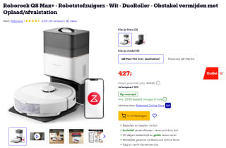 Roborock Q8 Max+ robotstofzuiger voor €427 bij Bol