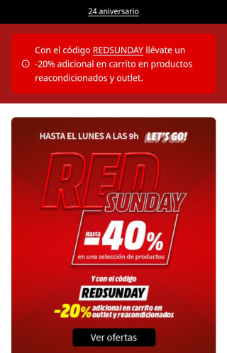 Código 20% Descuento en Outlet y Productos Reacondicionados en Mediamarkt