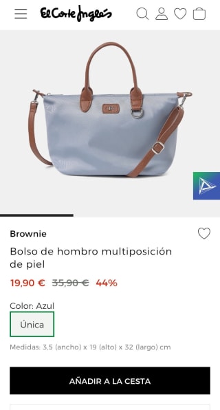 Brownie Bolso de hombro multiposición de piel por 19,90€.