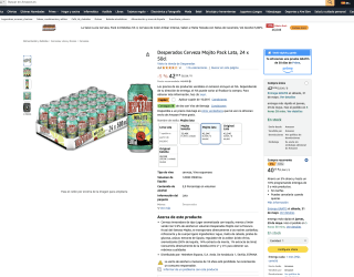 Cerveza 24 Latas 50cl Desperados Mojito por solo 30,08€