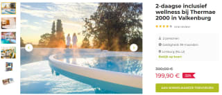 2-daagse inclusief wellness bij Thermae 2000 in Valkenburg voor €164,41 bij Bongo