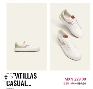 Tenis casual por $299 en Stradivarus